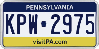 PA license plate KPW2975
