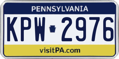 PA license plate KPW2976