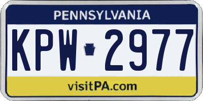 PA license plate KPW2977