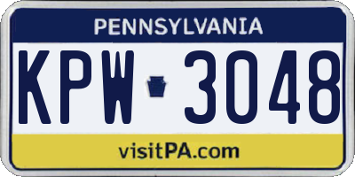 PA license plate KPW3048