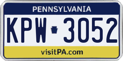 PA license plate KPW3052