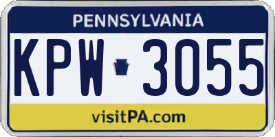 PA license plate KPW3055