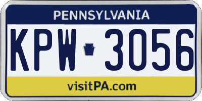 PA license plate KPW3056