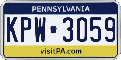 PA license plate KPW3059