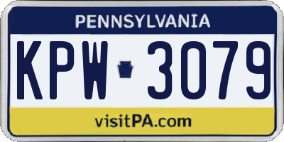 PA license plate KPW3079