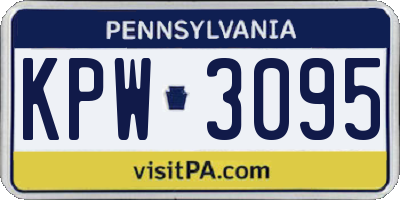 PA license plate KPW3095