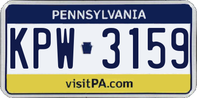 PA license plate KPW3159