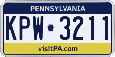 PA license plate KPW3211
