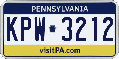 PA license plate KPW3212