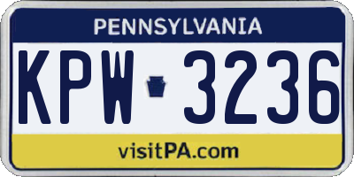 PA license plate KPW3236