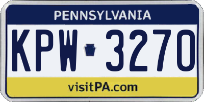 PA license plate KPW3270