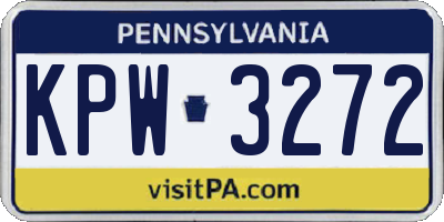 PA license plate KPW3272