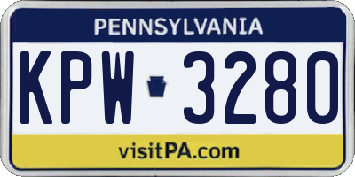 PA license plate KPW3280