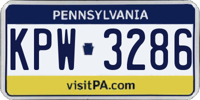 PA license plate KPW3286