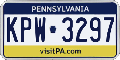 PA license plate KPW3297