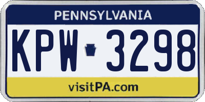 PA license plate KPW3298