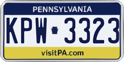 PA license plate KPW3323