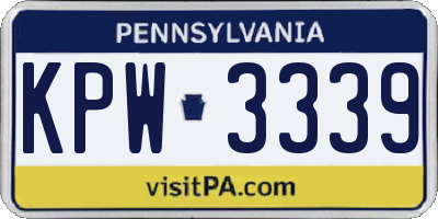 PA license plate KPW3339