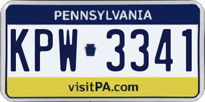 PA license plate KPW3341