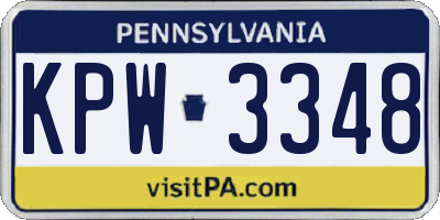PA license plate KPW3348