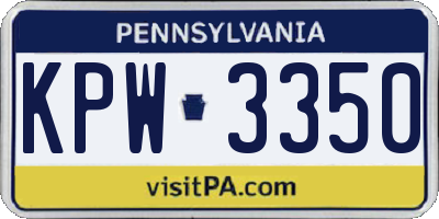 PA license plate KPW3350