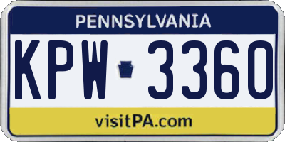 PA license plate KPW3360