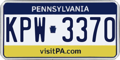 PA license plate KPW3370