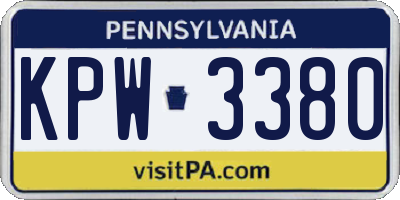 PA license plate KPW3380