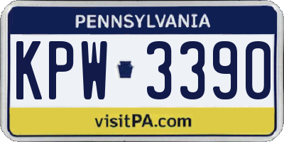 PA license plate KPW3390