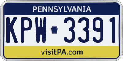 PA license plate KPW3391