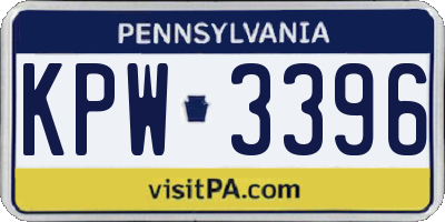 PA license plate KPW3396