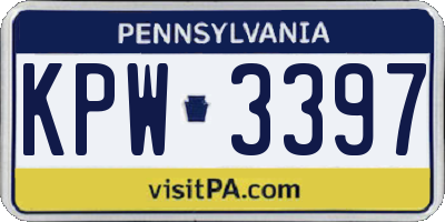 PA license plate KPW3397