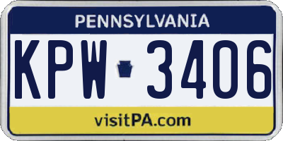 PA license plate KPW3406