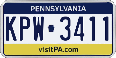 PA license plate KPW3411