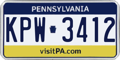 PA license plate KPW3412