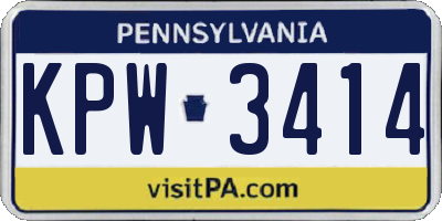 PA license plate KPW3414