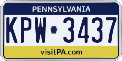 PA license plate KPW3437