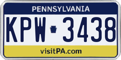 PA license plate KPW3438