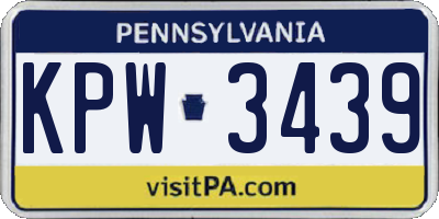 PA license plate KPW3439