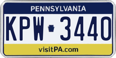 PA license plate KPW3440