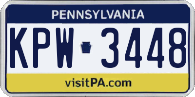 PA license plate KPW3448