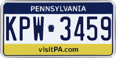 PA license plate KPW3459