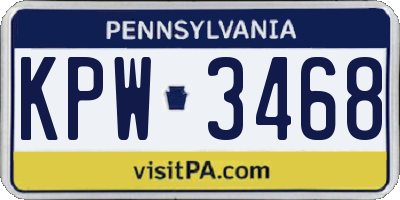 PA license plate KPW3468
