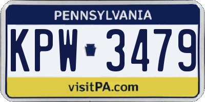 PA license plate KPW3479