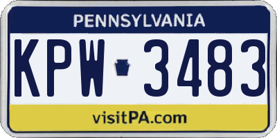PA license plate KPW3483