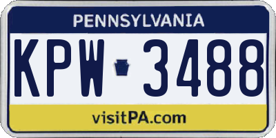 PA license plate KPW3488