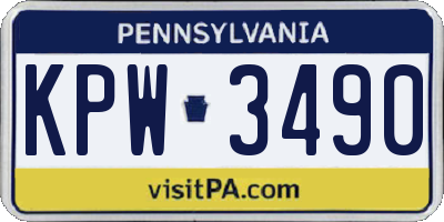 PA license plate KPW3490