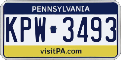 PA license plate KPW3493