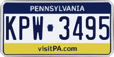 PA license plate KPW3495
