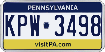 PA license plate KPW3498